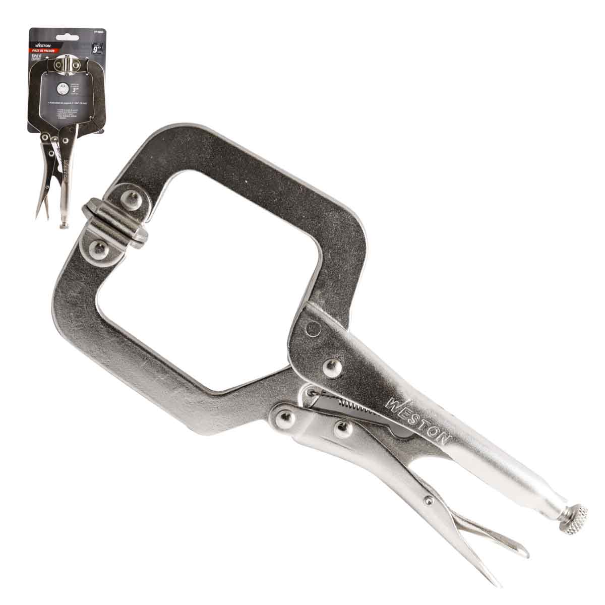 Pinza de Presión Tipo C con Mordaza Ajustable 9'' (9SP) | PP-0060