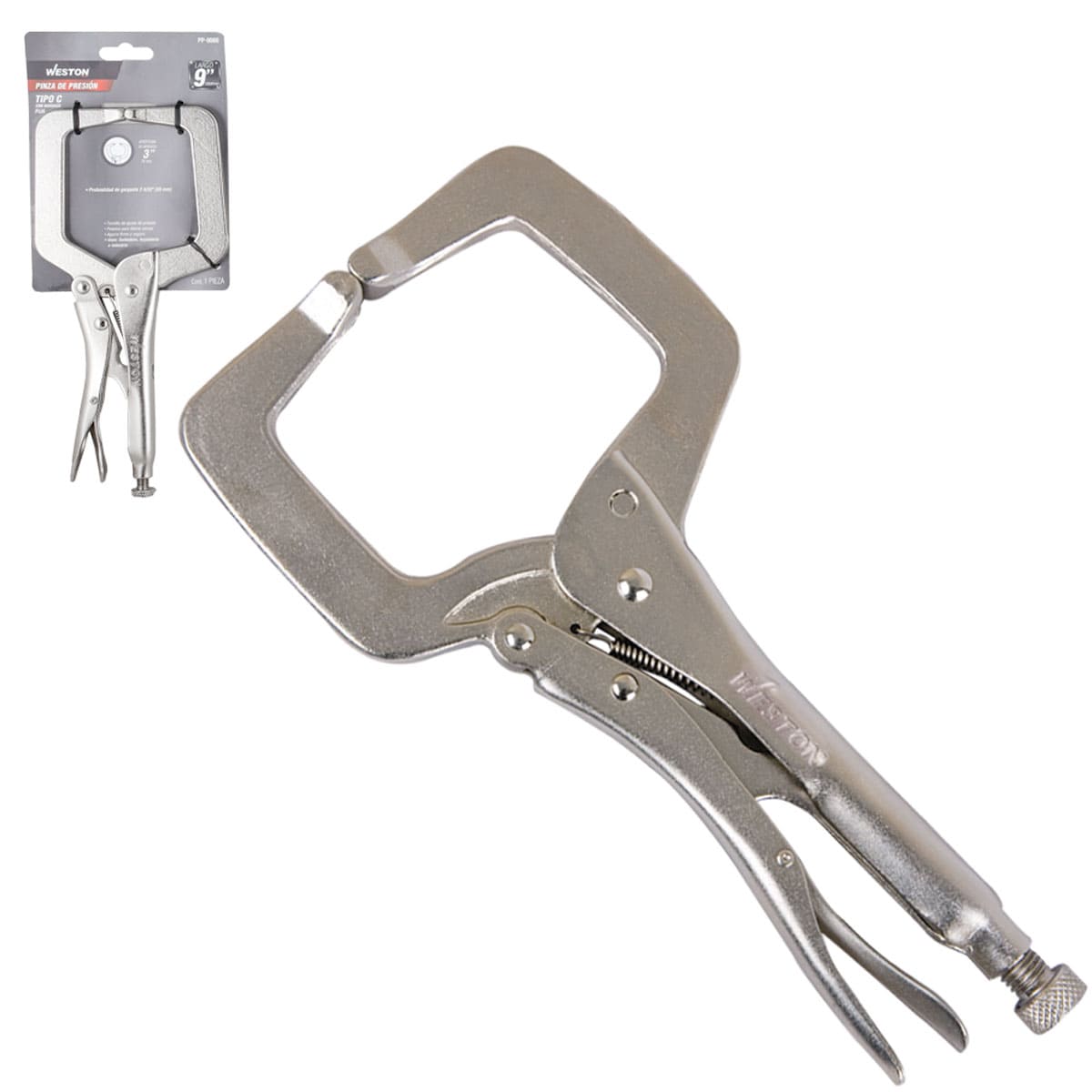 Pinza de Presión Tipo C con Mordaza Fija 9'' | PP-0080