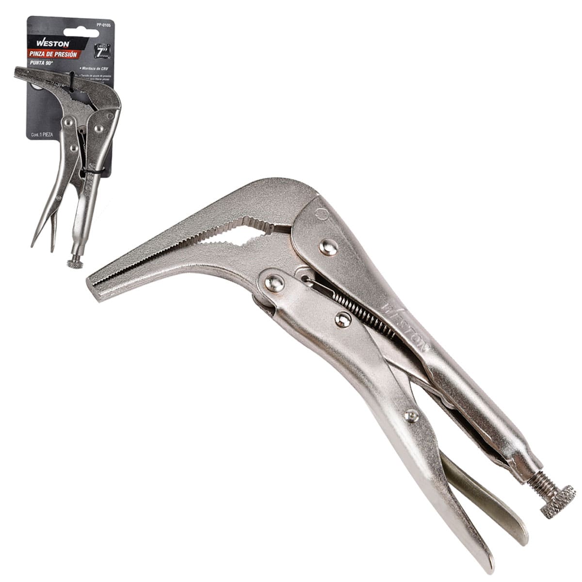 Pinza de Presión Punta 90 Grados 7'' | PP-0105