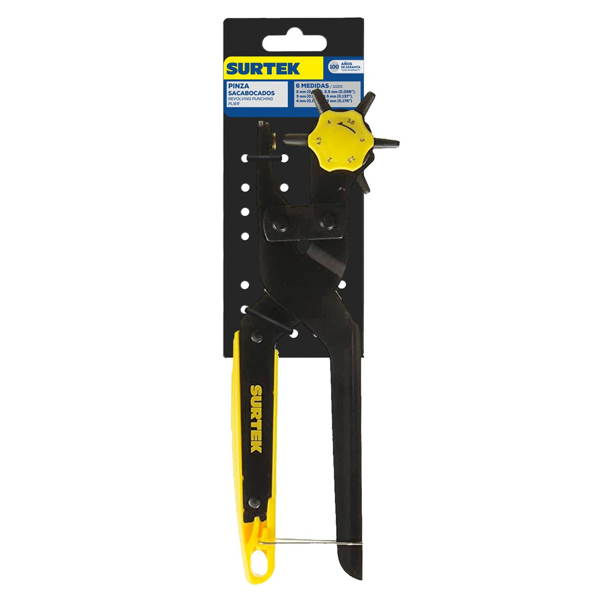 Pinza Sacabocados Tipo Revolver Con 6 Medidas De Perforación, Surtek PS02