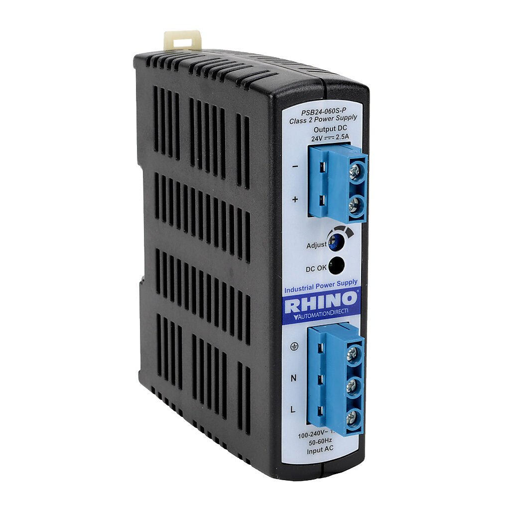 AUTOMATION DIRECT POWER SUPPLY 2.5A 60W 24VDC RHINO PSB24-060S-P