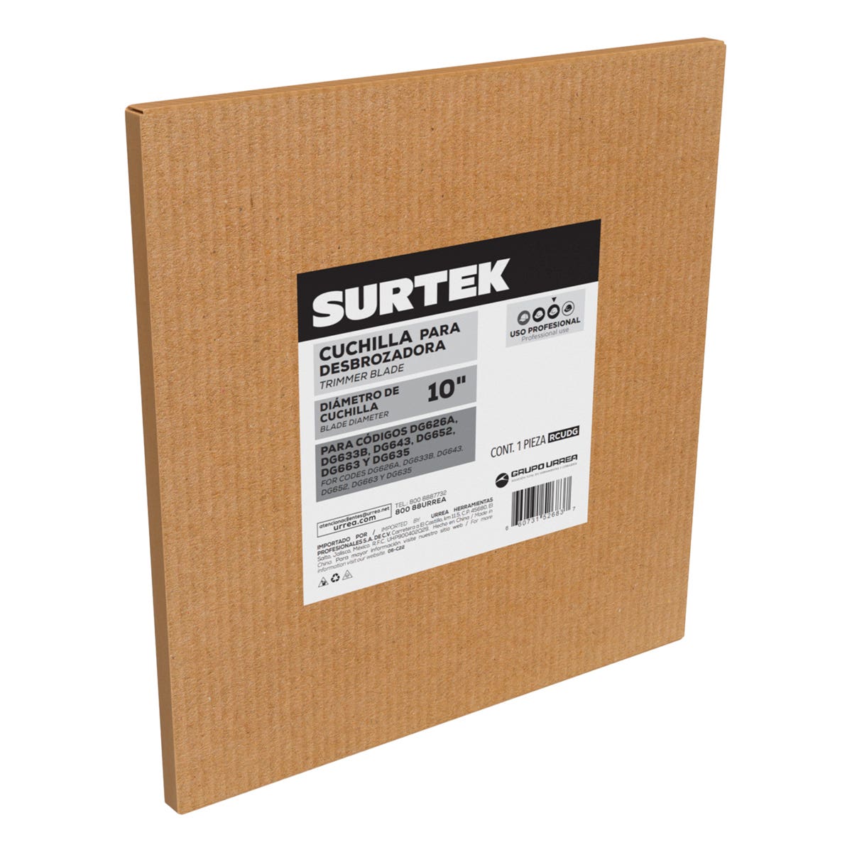 Cuchilla Para Desbrozadora Recta DG626A, DG633B, Surtek RCUDG