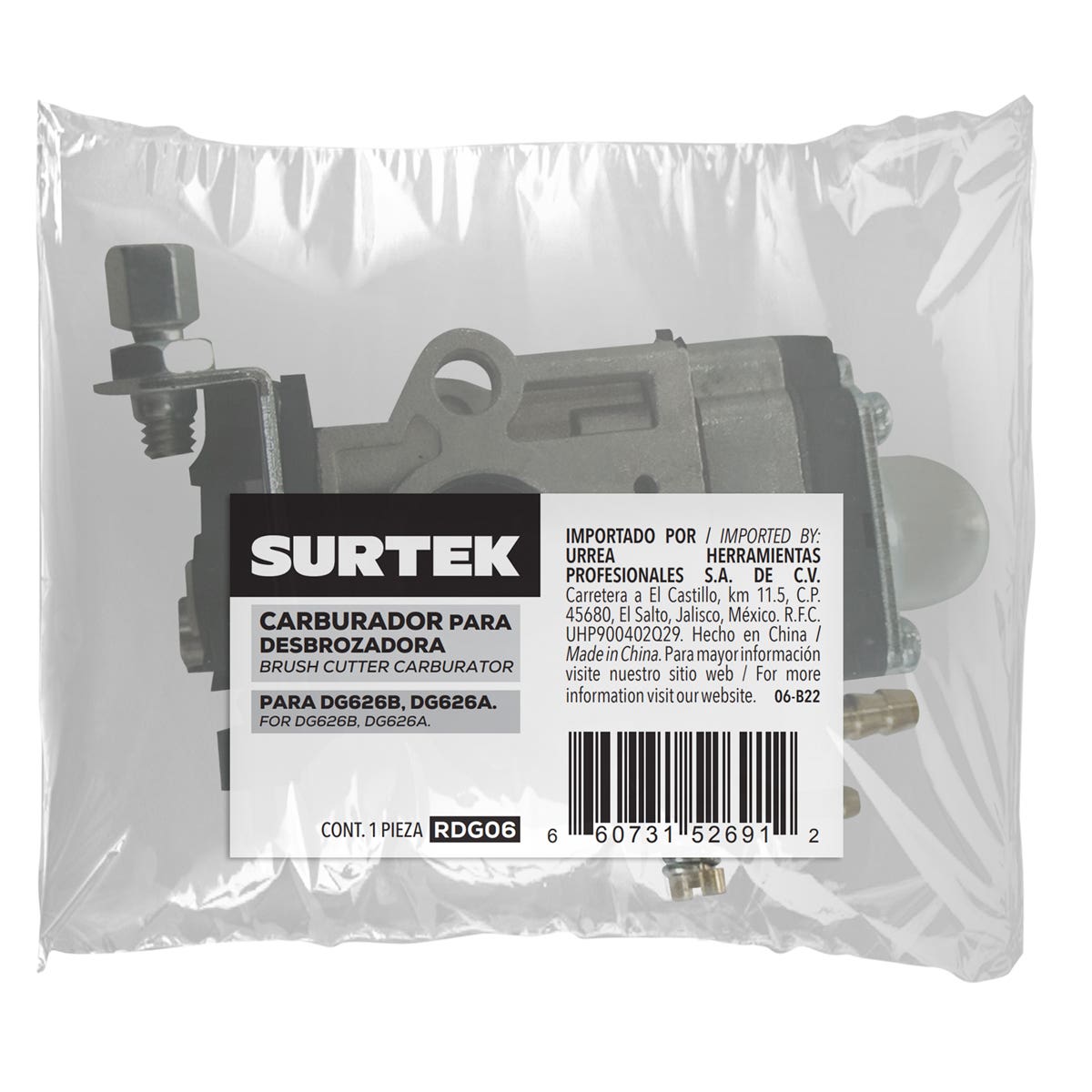 Carburador Para Desbrozadora DG626B Y DG626A, Surtek RDG06