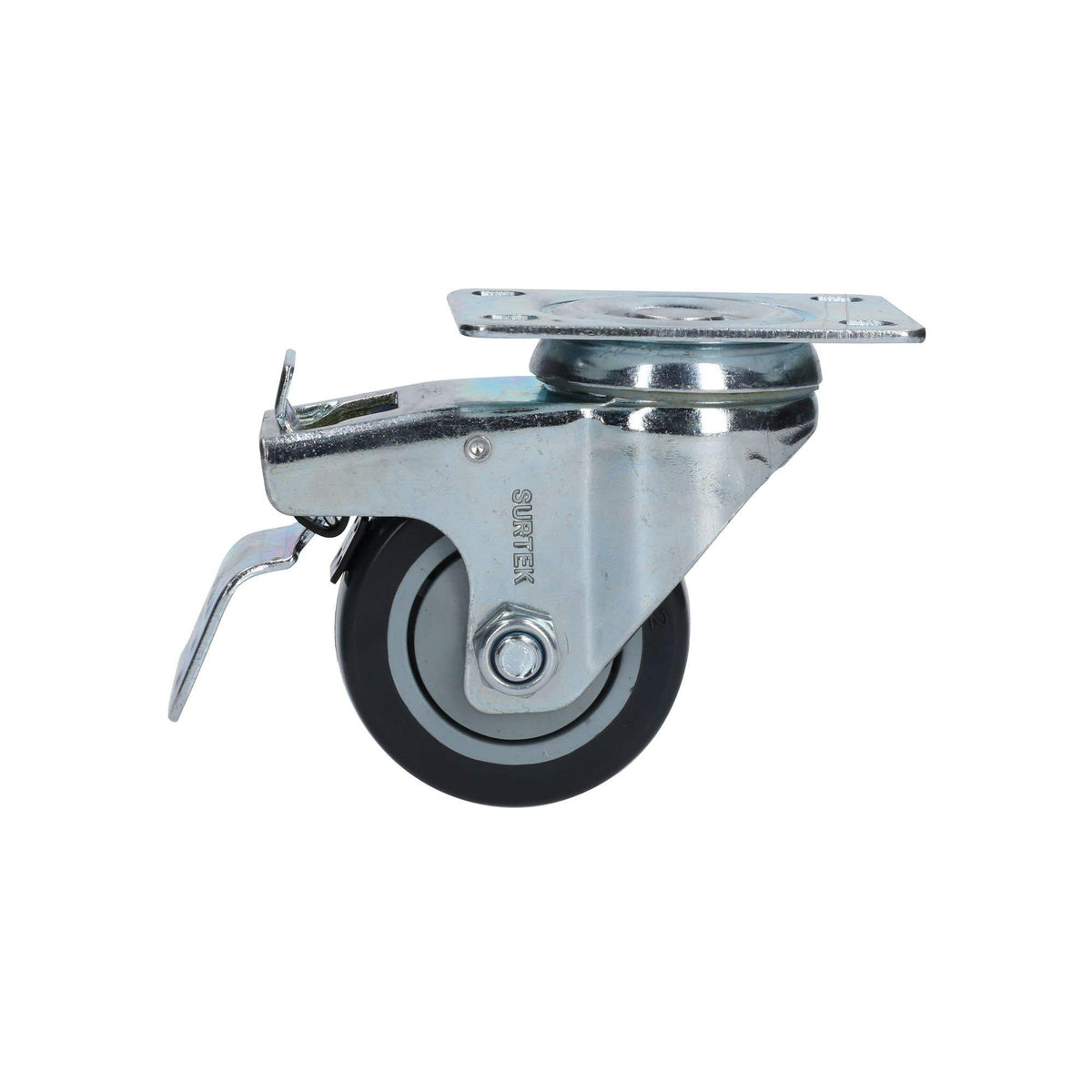 Rodaja De Poliuretano Negro Giratoria Con Freno 3, Surtek RG7B