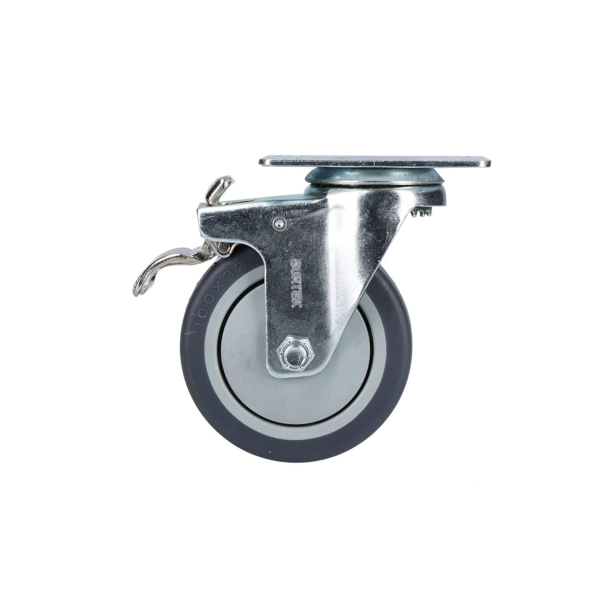 Rodaja De TPR Gris Giratoria Con Freno 4, Surtek RT10B