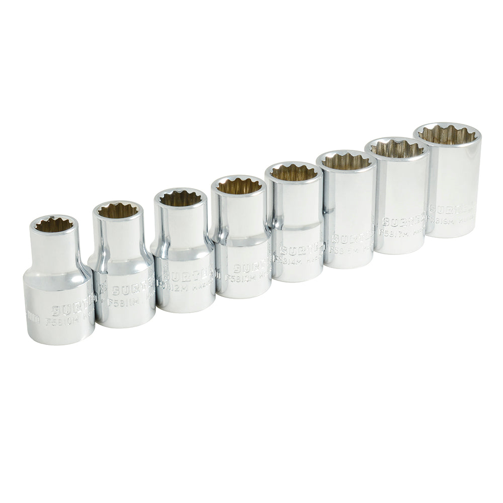 Juego De Dados Cuadro De 1/2, 12 Puntas, Surtek S01M