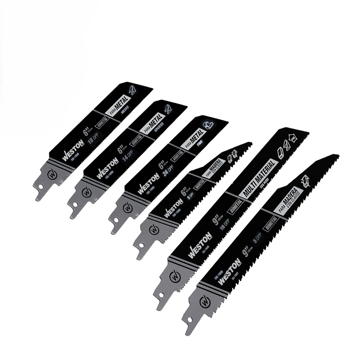 SG-1050 SEGUETA SABLE BIMETALICA 6" 5DPP, 6" 14DPP, 6" 18DPP, 6" 24DPP, 9" 5DPP & 9" 18DPP (JGO C/20 PZS)