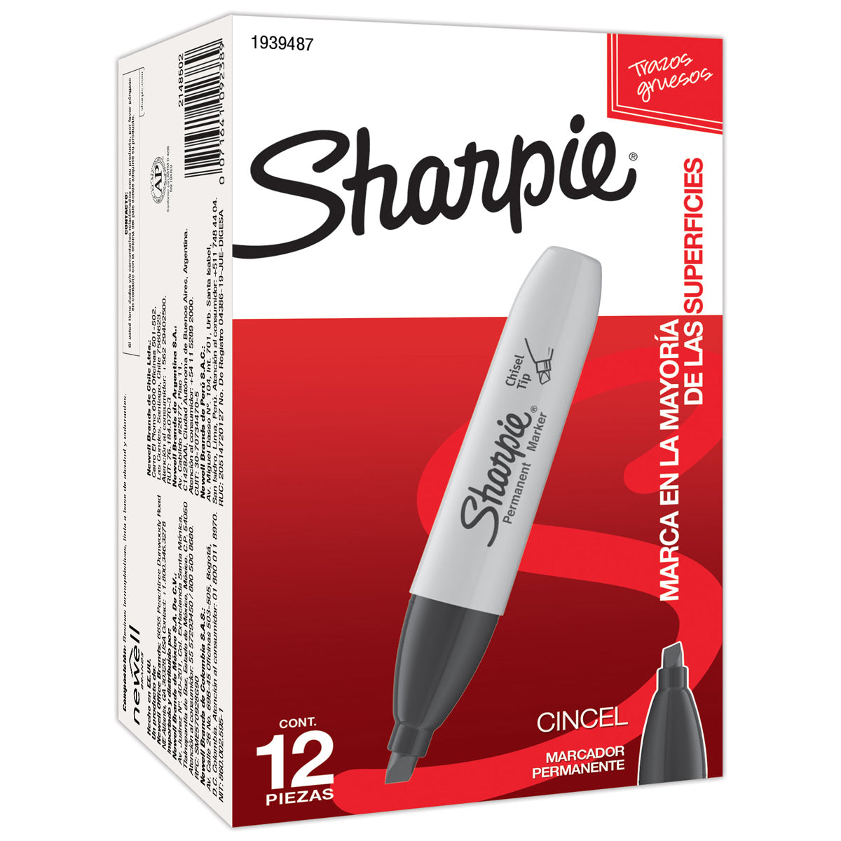 Marcador Permanente Sharpie Punta Cincel Negro