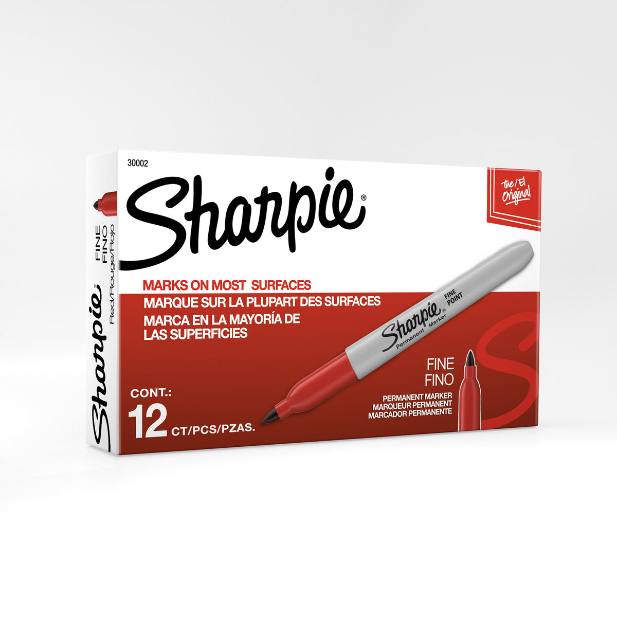 Marcador Permanente Sharpie Punta Fina Rojo