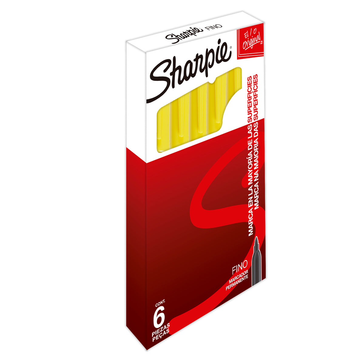 Marcador Permanente Sharpie Punta Fina Amarillo