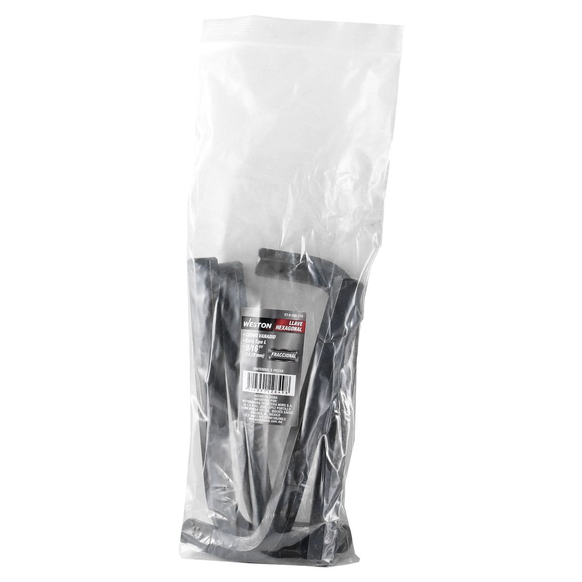Llave Hexagonal L Corta Crv 9/16" (precio X Pza - Empaque C/5 Pzas)