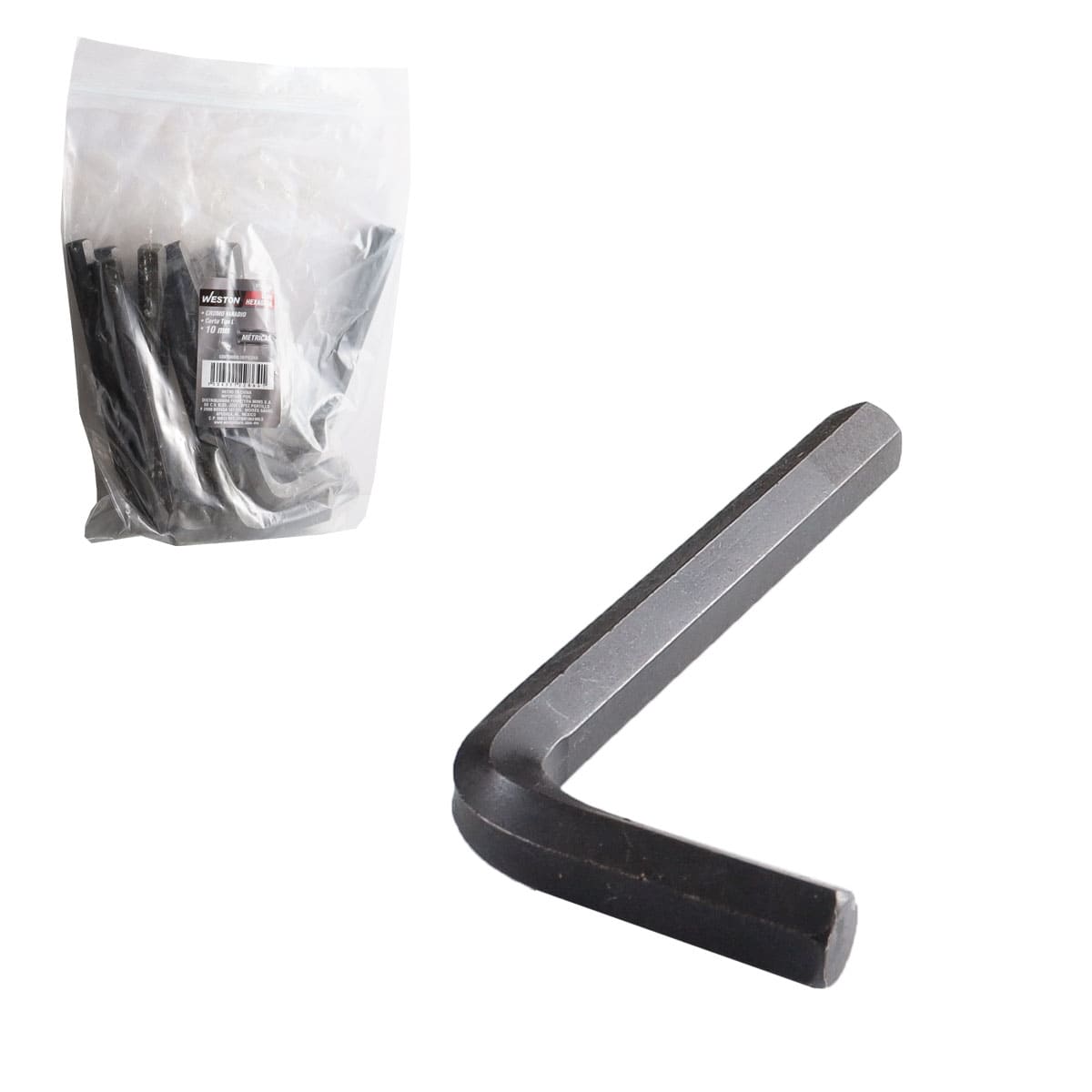 Llave Hexagonal L Corta Crv 10MM (precio X Pza - Empaque C/10 Pzas)