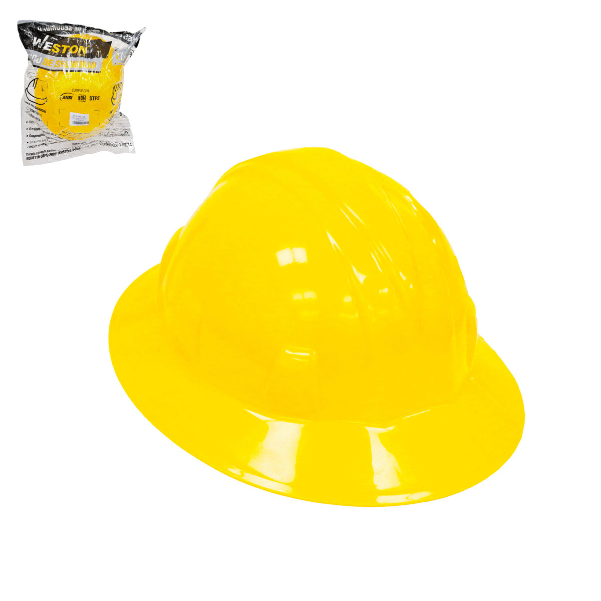 Casco De Seguridad Tipo Ala Ancha Con Matraca Amarillo | ST-6-500-413