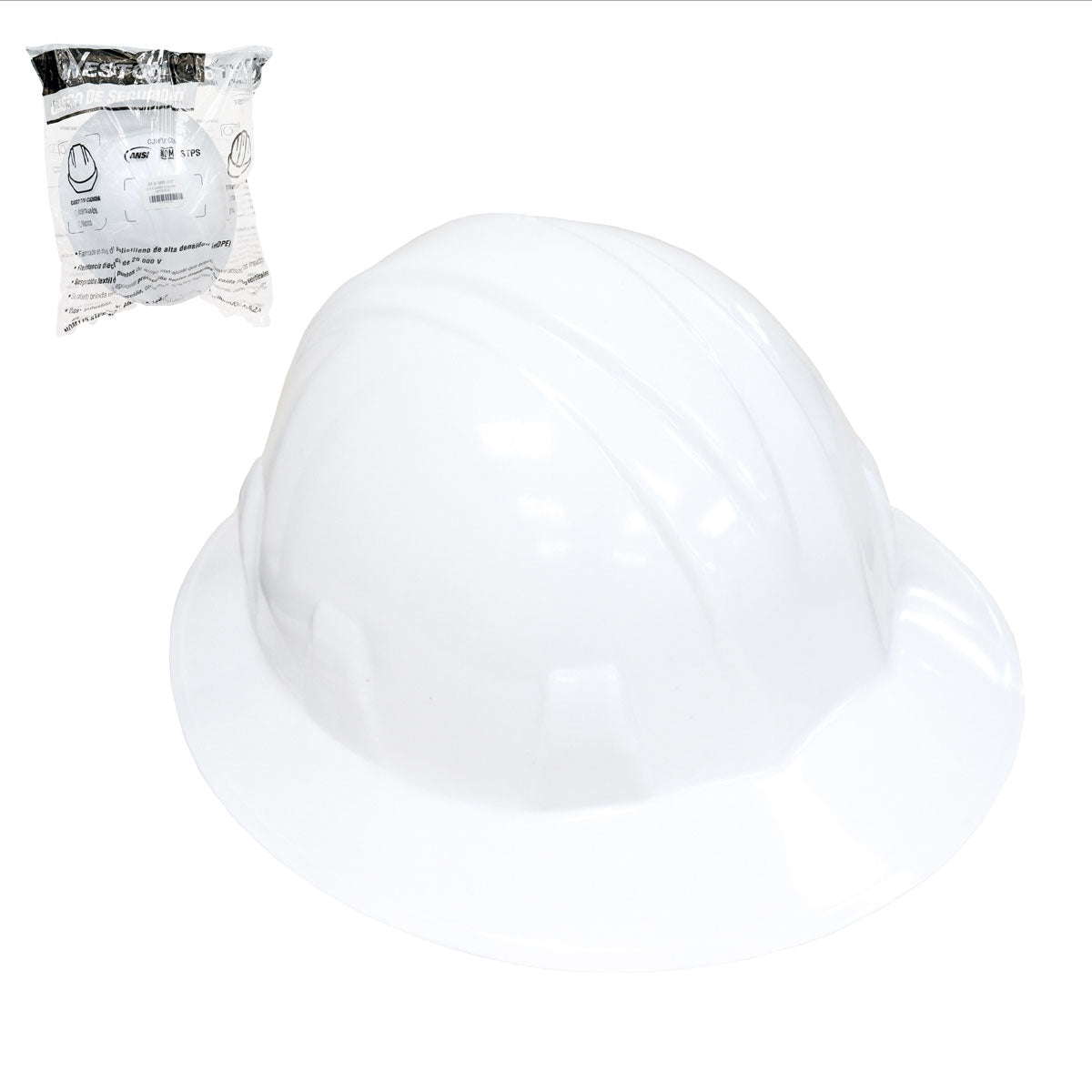 Casco De Seguridad Tipo Ala Ancha Con Matraca Blanco | ST-6-500-422
