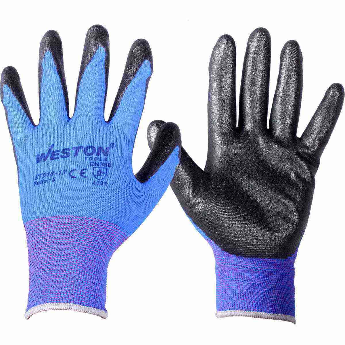 Guante Nylon Con Nitrilo Espumado 13G Negro 8 (Precio X Par - Empaque Con 10 Pares) | ST018-12