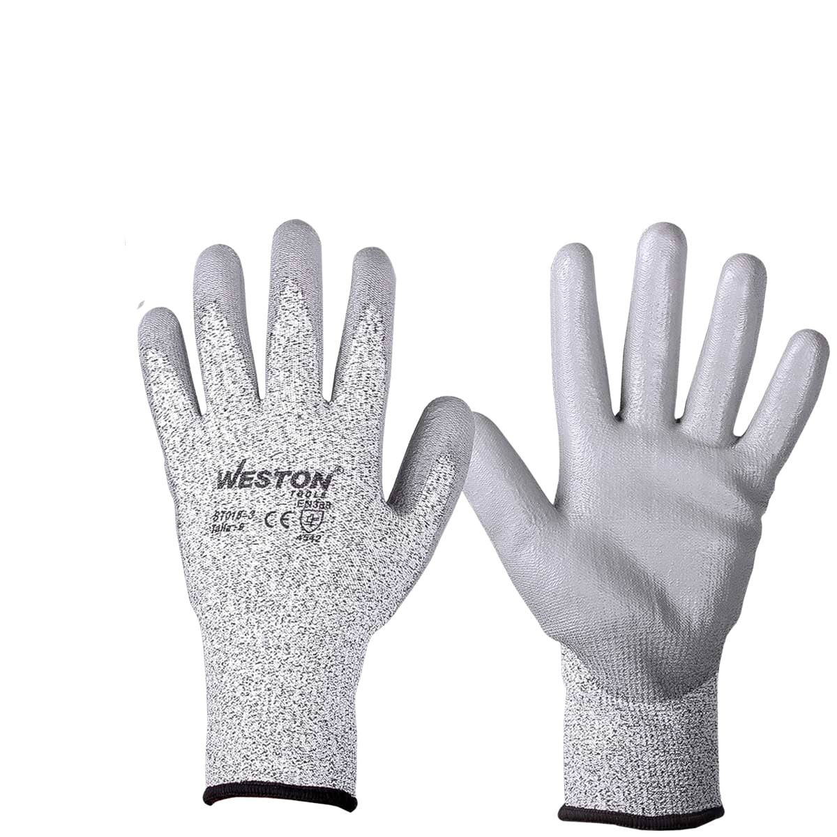 WST-ST018-3 Guante Anticorte Weston Nivel 5 Talla 9 (Precio por par - Empaque c/10 pares)