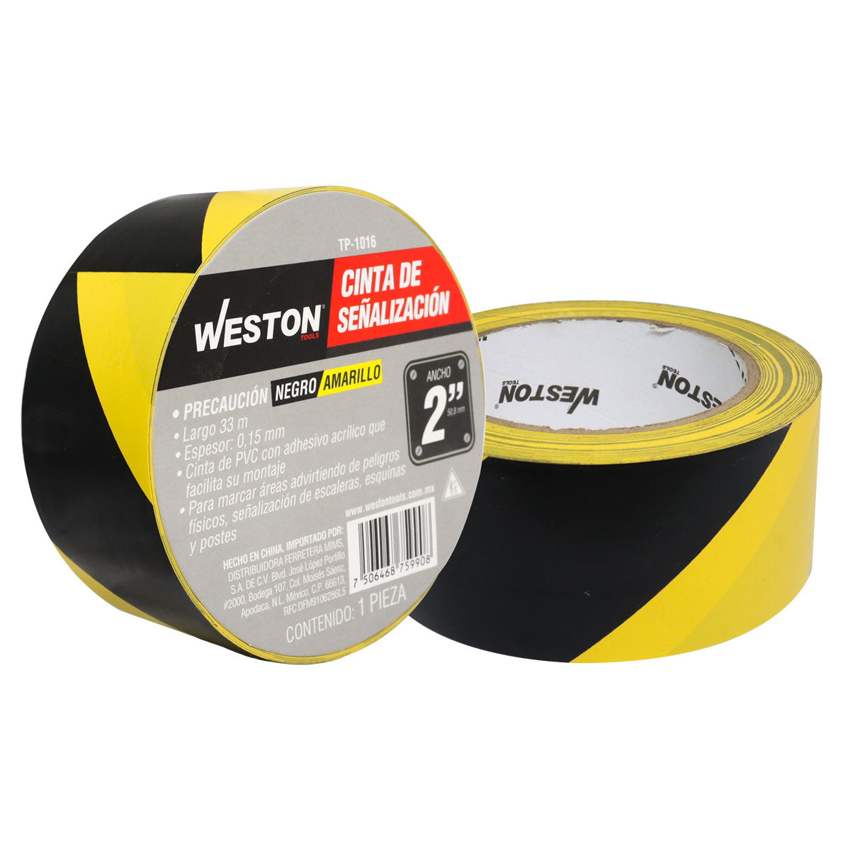 Cinta De Señalización Negro/Amarillo 50MM x 33M | TP-1016