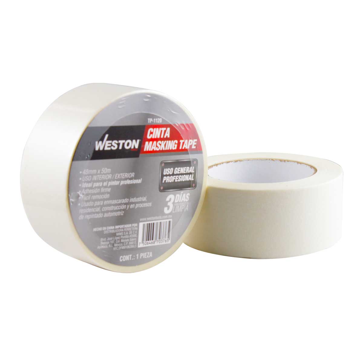 CINTA MASKING TAPE 48MM x 50M TP-1120 (Precio x Caja - Caja c/48 pzas)