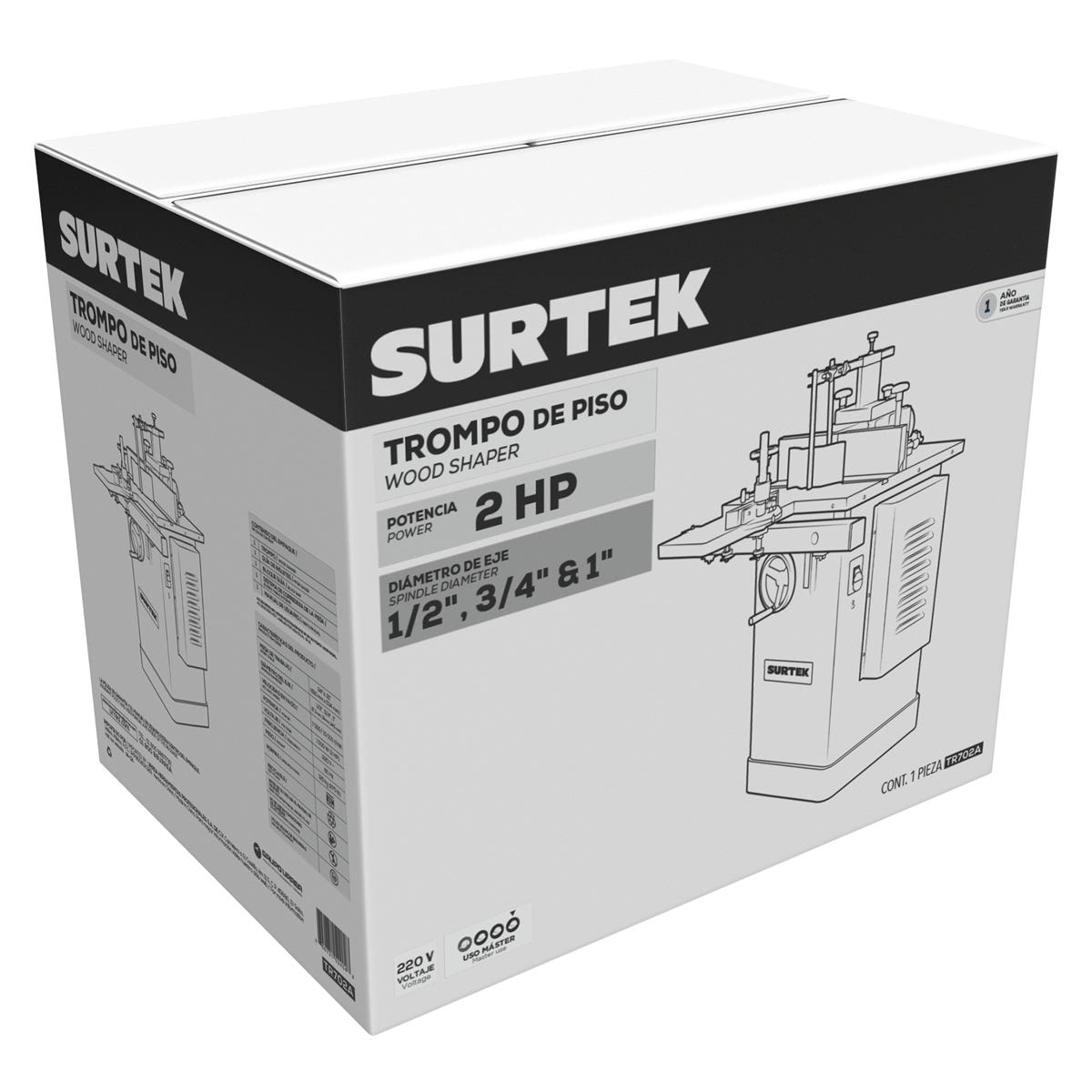 Trompo De Piso Para Madera 2 HP, 1560 W, Surtek TR702A