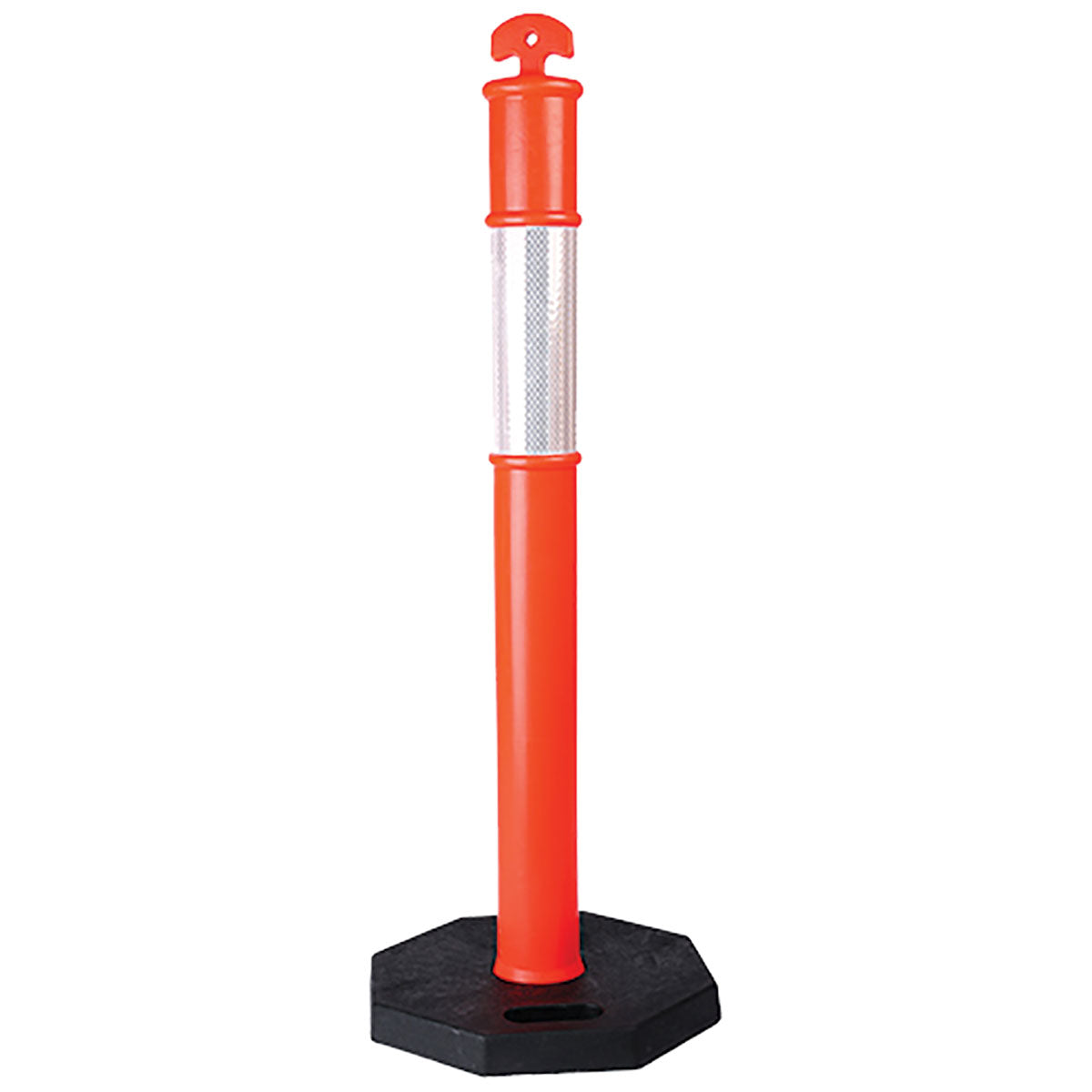 POSTE DELIMITADOR DE 115 CM CON BASE Y REFLEJANTE TRA-0015