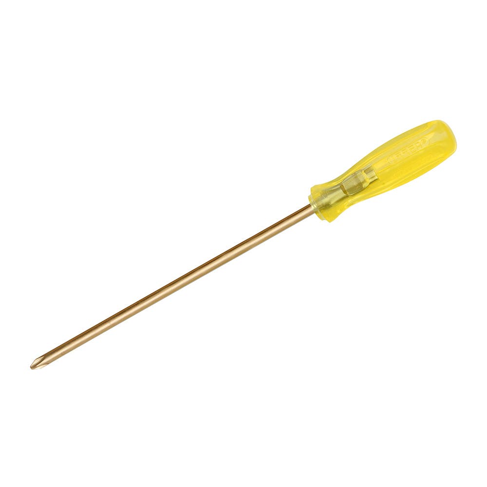 Destornillador De Bronce-Aluminio Antichispa Con Mango Ámbar, Punta Phillips De #3 12, Urrea UH9686
