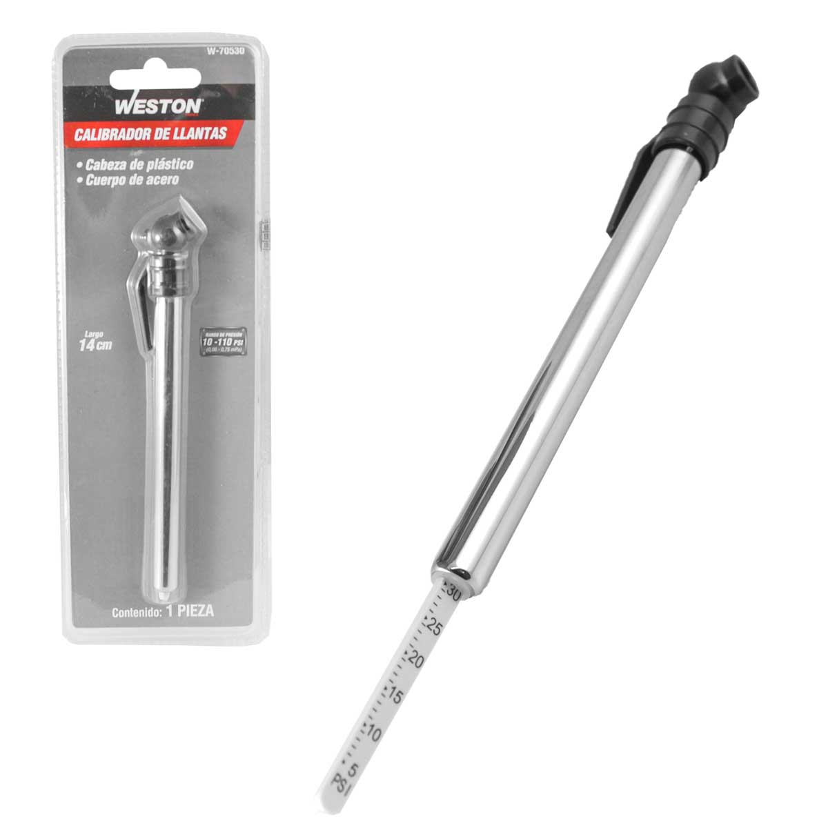 Calibrador De Llantas Cabeza De Plástico 10-110 PSI | W-70530