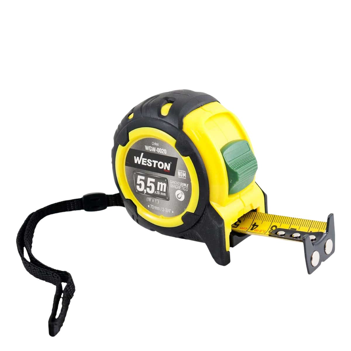 FLEXOMETRO 5.5M X 25MM AMARILLO ANTI IMPACTO WGW-0020
