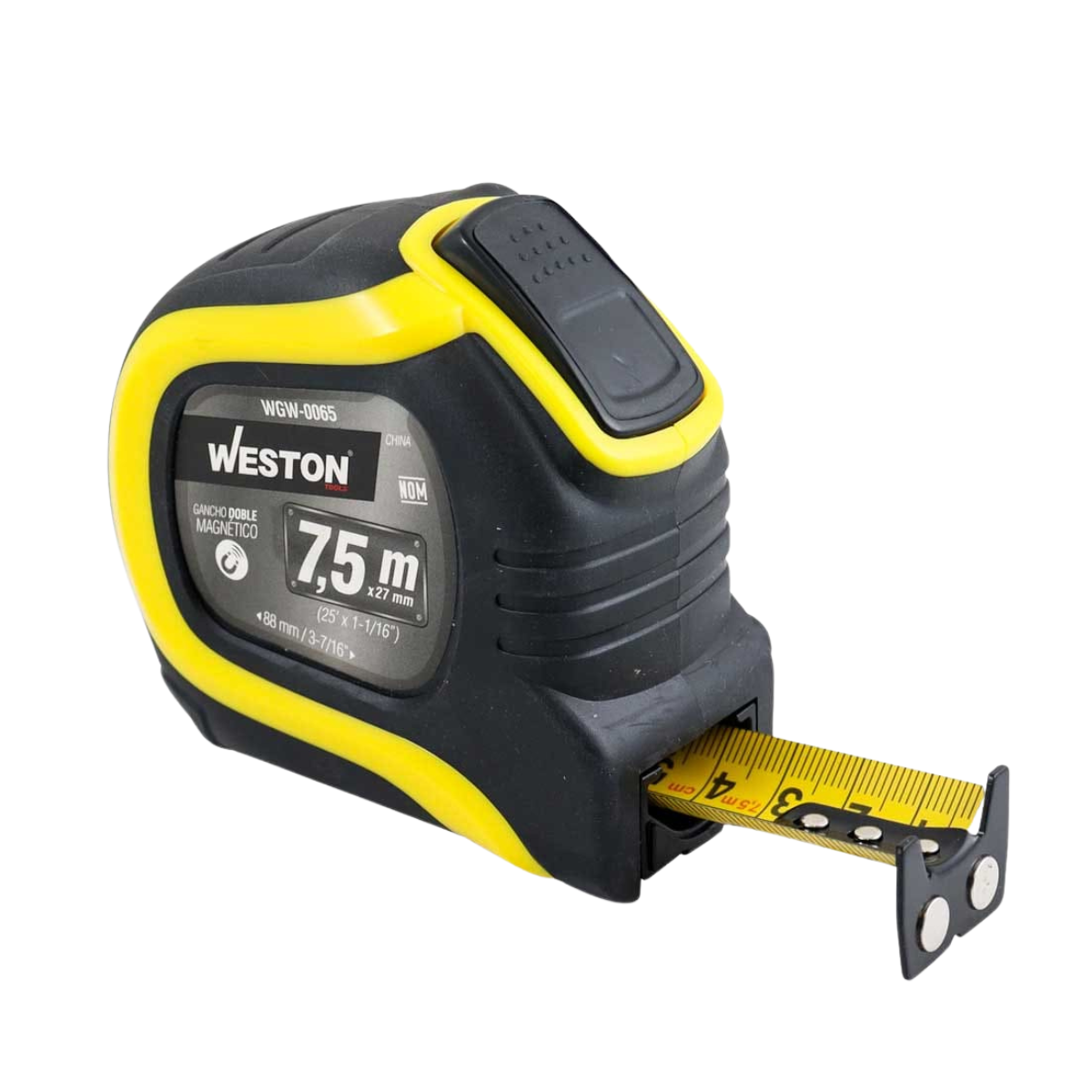 FLEXOMETRO 7.5M X 27MM AMARILLO CINTA ANCHA WGW-0065