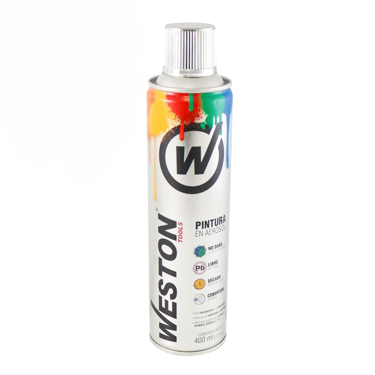 PINTURA AEROSOL CROMO METALICO 400ml (Precio x Pieza- Caja C/12 pzs) WM-0210