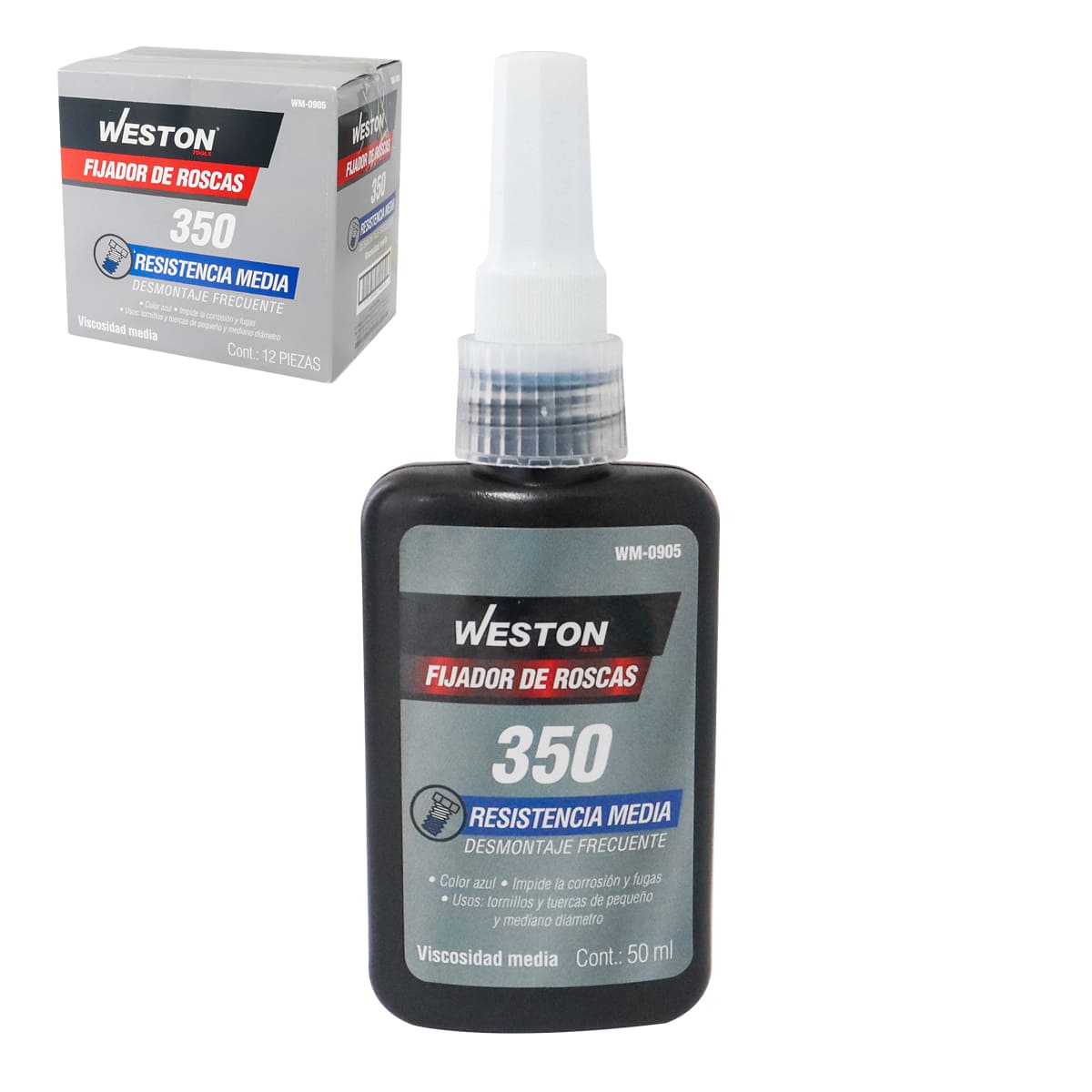 Fijador de Roscas Weston 350 Resistencia Media Azul 50ml | WM-0905