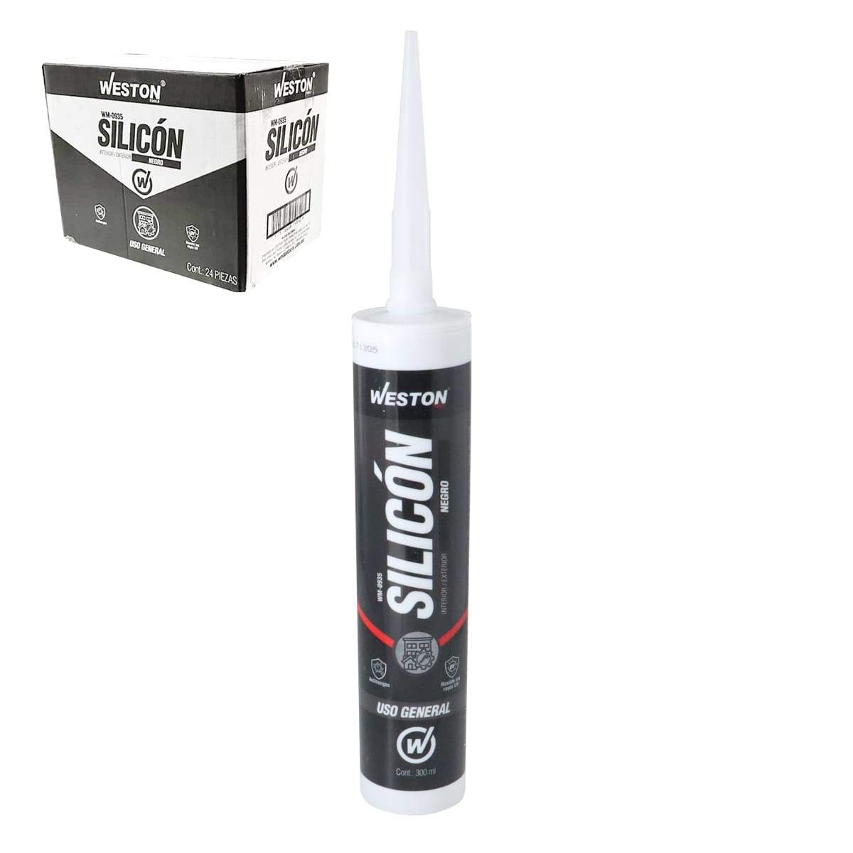 Silicón Negro Uso General Cartucho 300ml | WM-0935