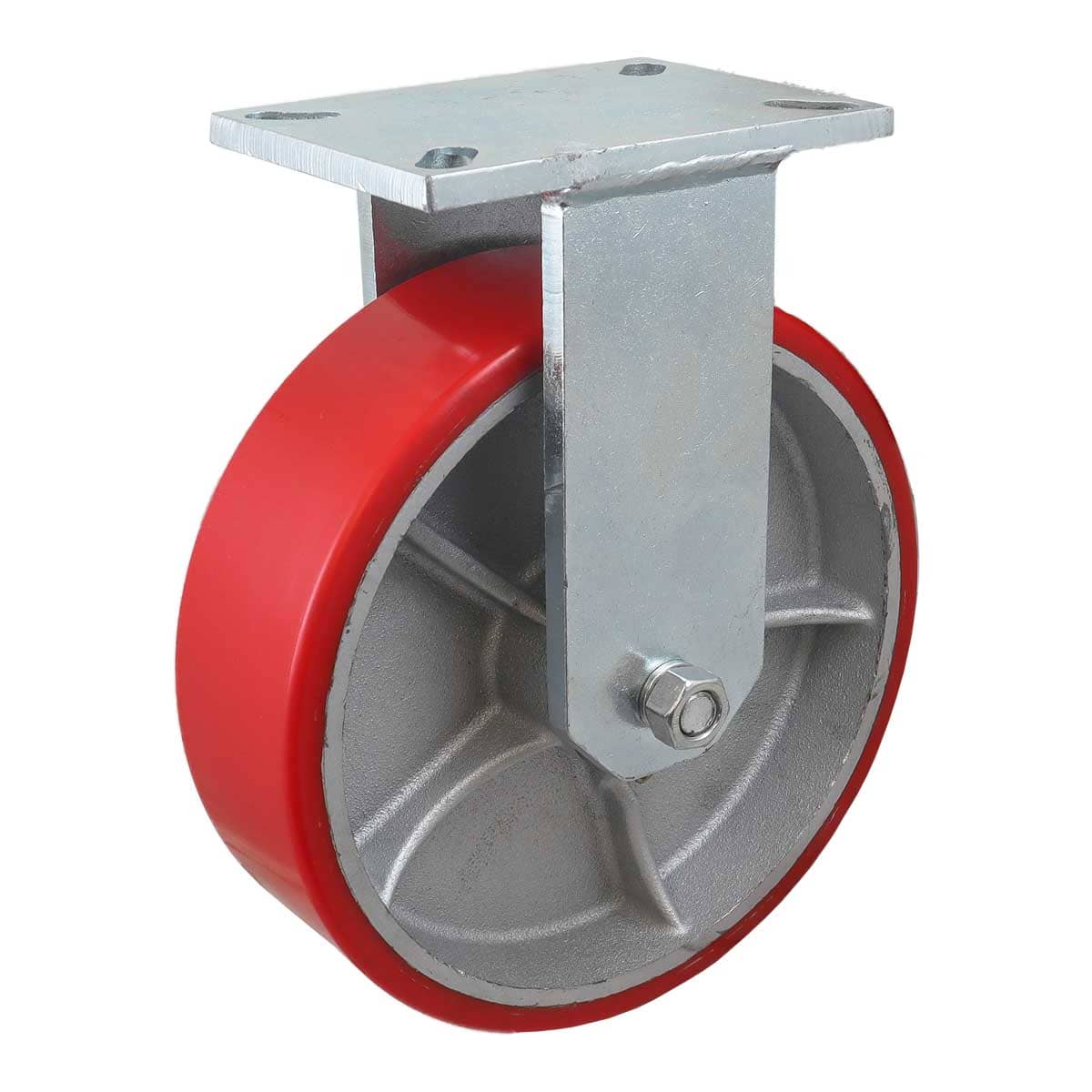 Rodaja Fierro Vaciado con PU Roja Fija 10" X 3" (254*75MM) | Y-1001-250
