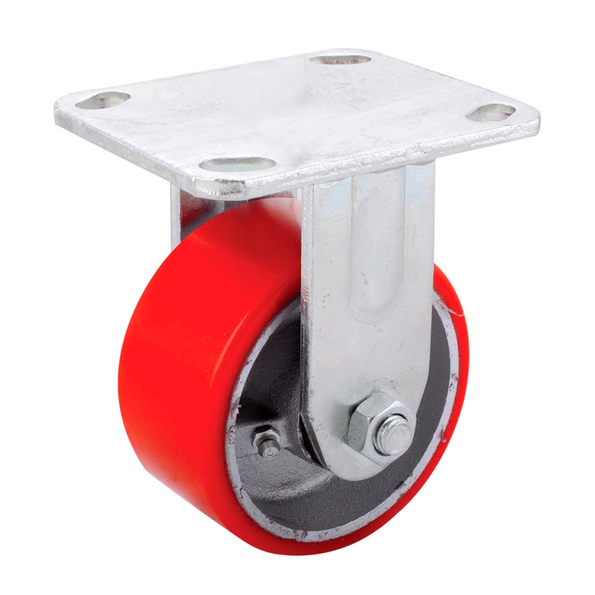 RODAJA FIERRO VACIADO C/PU FIJA ROJA 6X2" Y-1041-152