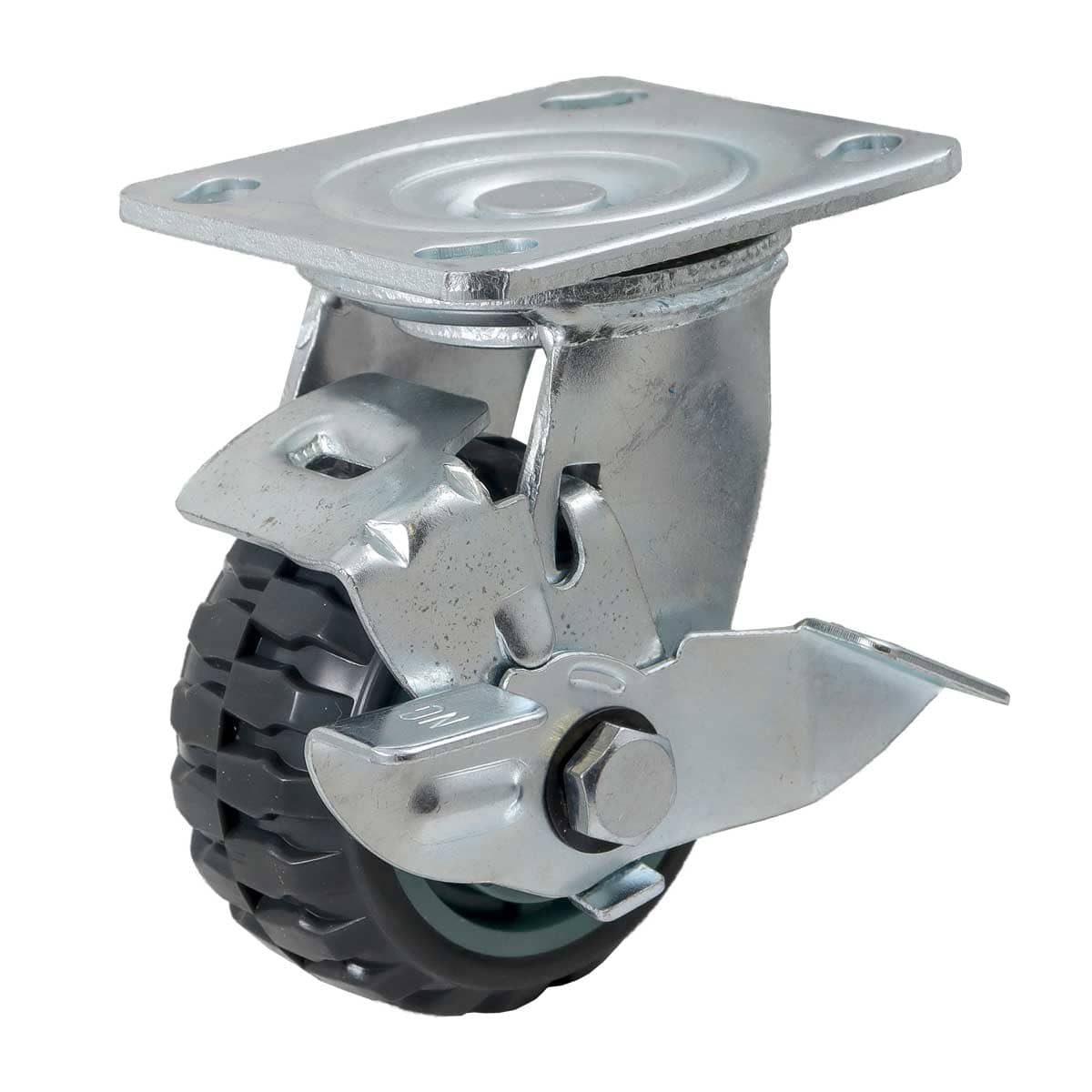 RODAJA DE PU CENTRO PP GIR. C/FRENO TIPO TRACTOR 4" (100*50MM) Y-1172-100