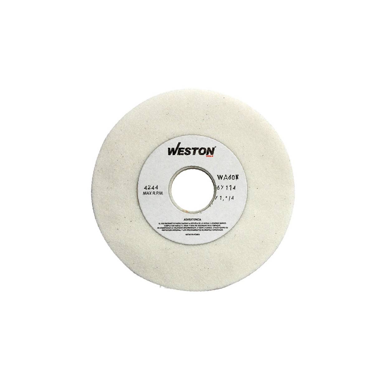 Rueda Recta Blanca 7 X 1/4 X 1-1/4 Grano 60 | Z-22180