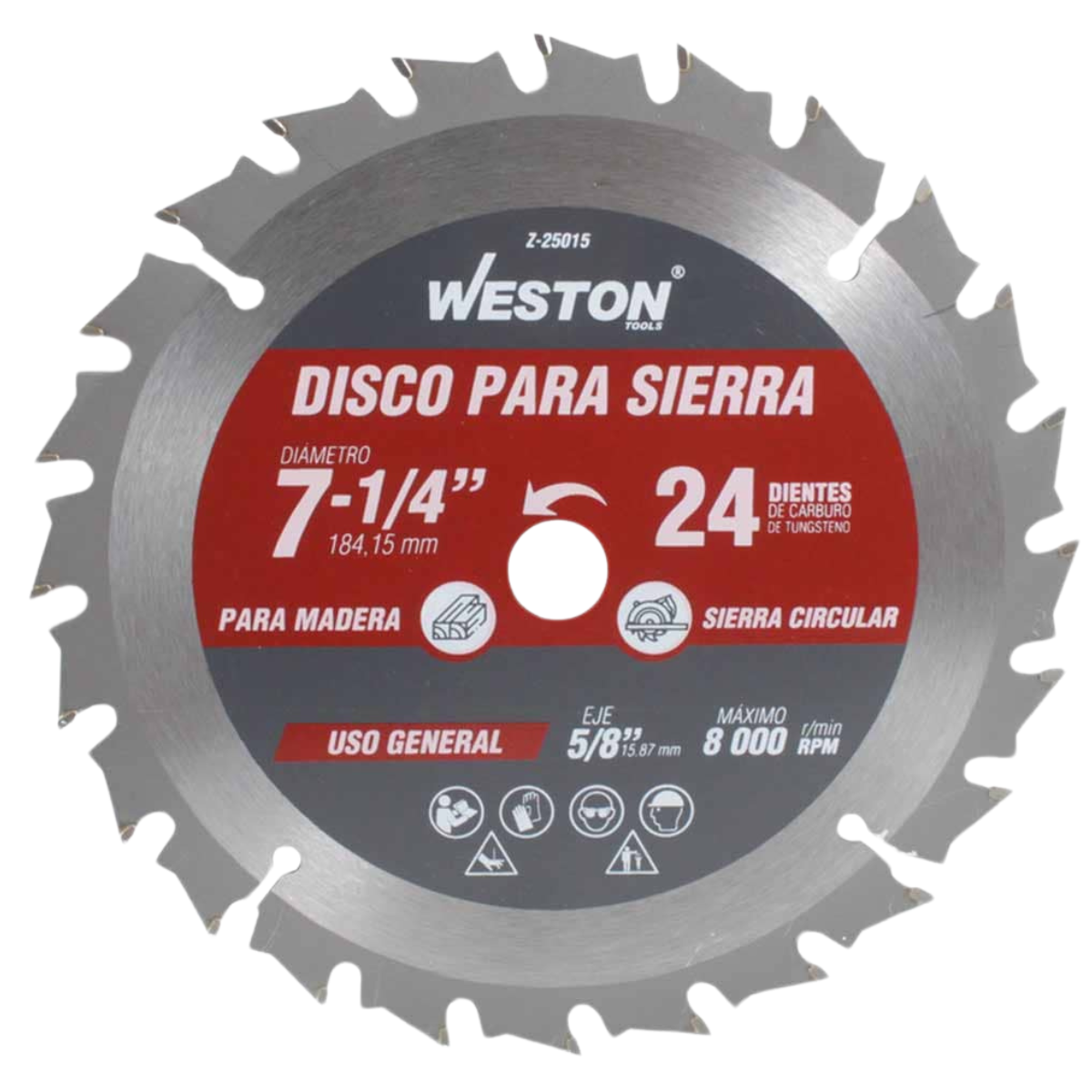Disco para Sierra Circular para Madera 7-1/4'' X 5/8'' 24DT