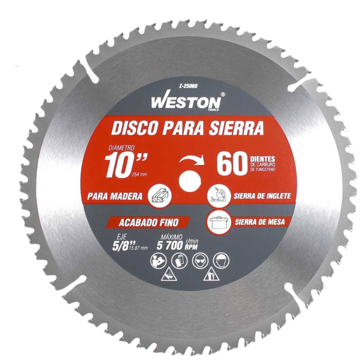 Disco para Sierra Circular para Madera 10'' X 5/8'' 60DT