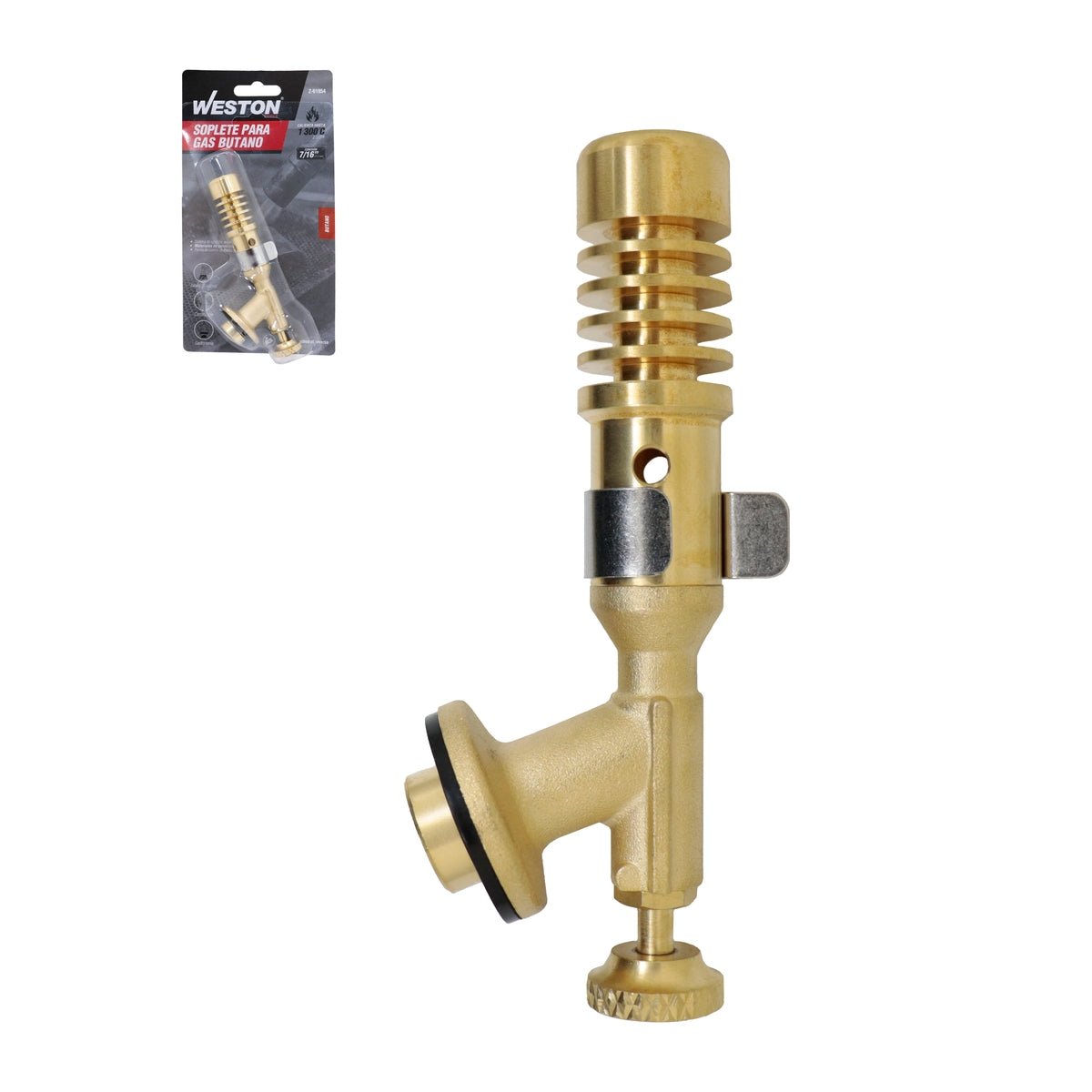 Soplete de Butano Encendido Manual Construcción en Latón Conexión 7/16" | Z-61954