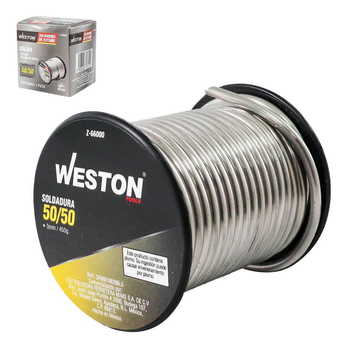 Soldadura de Estaño Sólida 50/50 3 MM 450 G | Z-66000