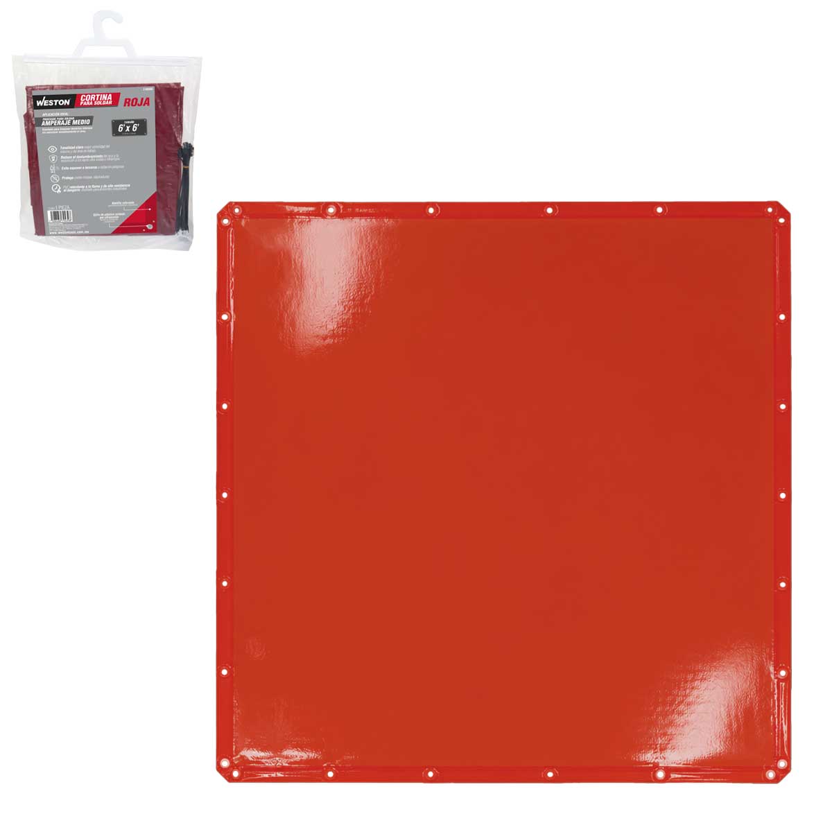 Cortina para Soldar Roja 6’ x 6’ | Z-68300