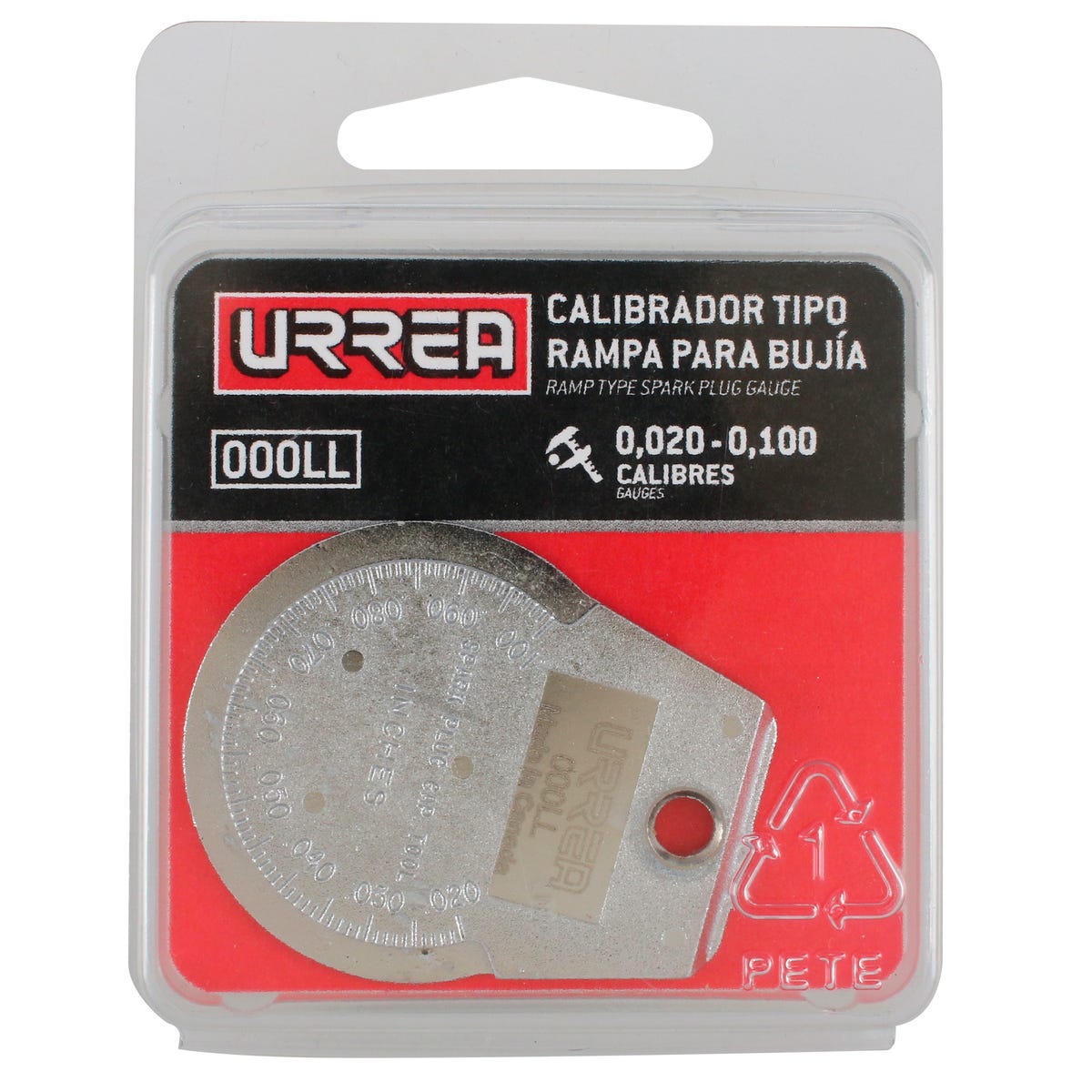 Calibrador Tipo Rampa Para Bujía 0.020 A 0.10, Urrea 000LL