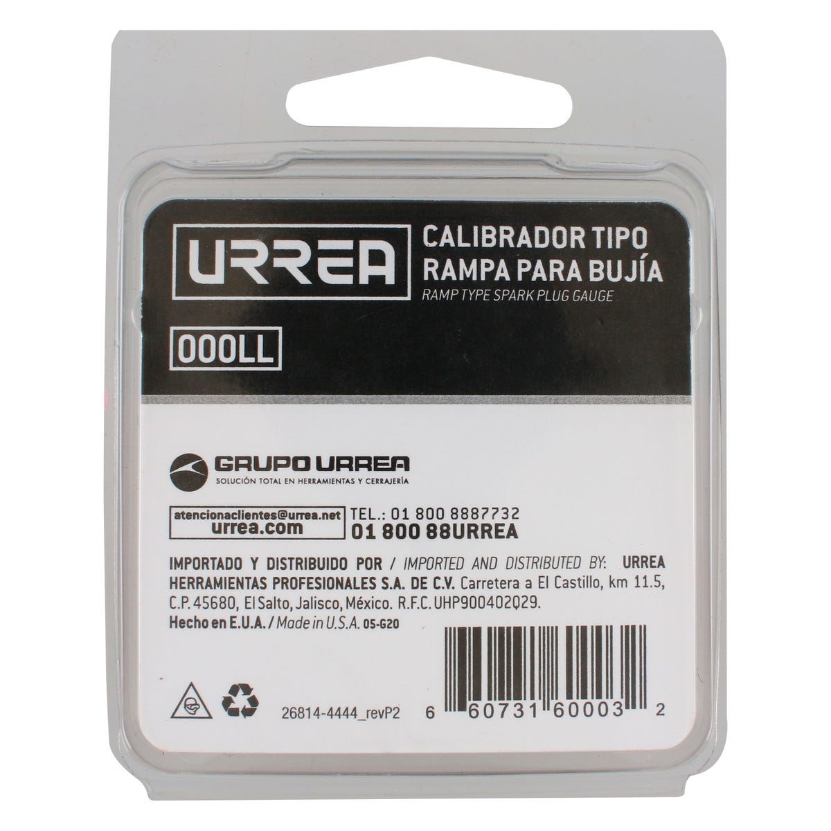 Calibrador Tipo Rampa Para Bujía 0.020 A 0.10, Urrea 000LL