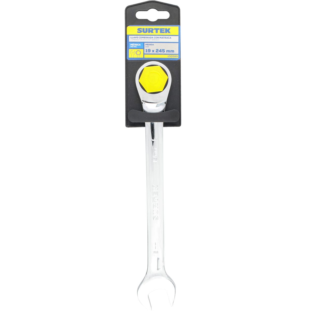 Llave Combinada Pulido Espejo De Matraca Métrica, 12 Puntas, Surtek 100589