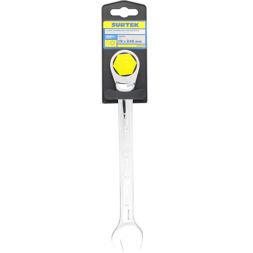 Llave Combinada Pulido Espejo De Matraca Métrica, 12 Puntas, Surtek 100589