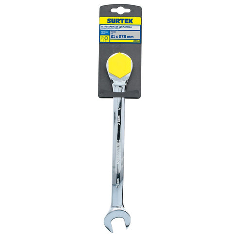 Llave Combinada Pulido Espejo De Matraca Métrica, 12 Puntas, Surtek 100590