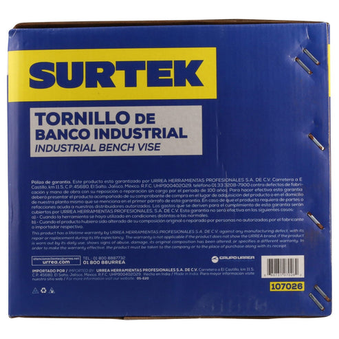 Tornillo De Banco Con Mordazas Forjadas 6, Surtek 107026