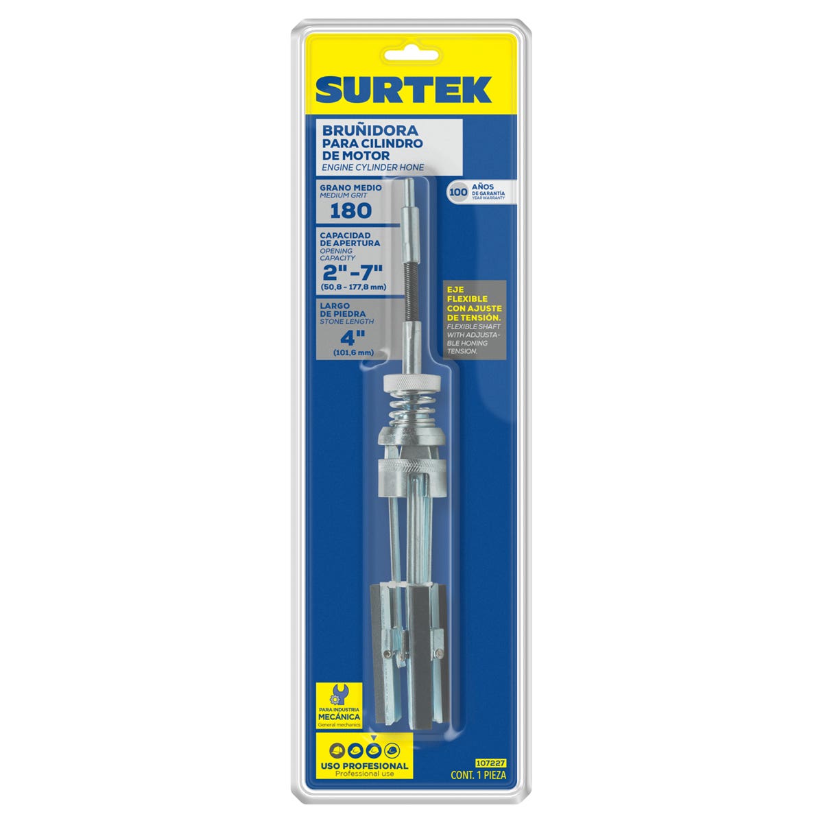 Bruñidora Para Cilindro De Motor 2 A 7, Surtek 107227