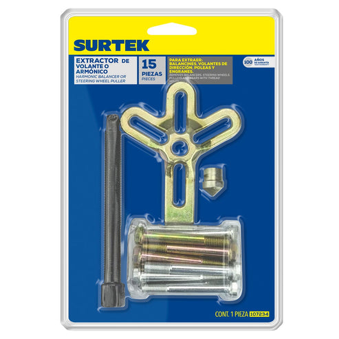 Juego De Extractor Automotriz De Volante Tipo C, 15 Piezas, Surtek 107234