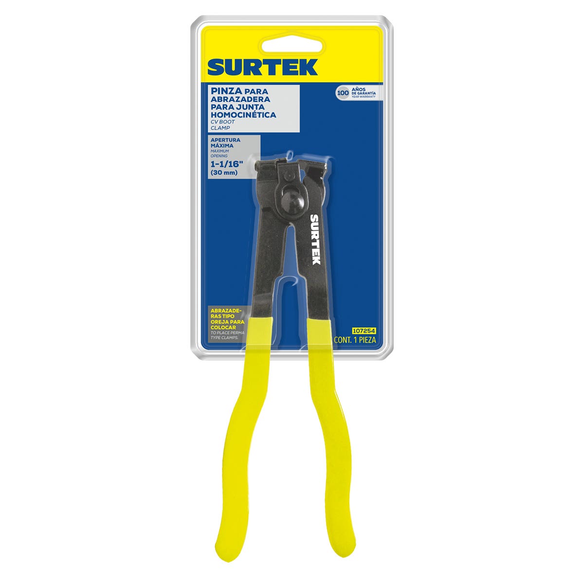 Pinza Para Abrazaderas De Junta Homocinética Apertura Máxima 1-1/16, 9, Surtek 107254