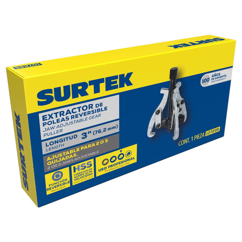 Extractor Reversible 2 O 3 Quijadas Tipo C 2 Ton, 2 Posiciones, Surtek 107295